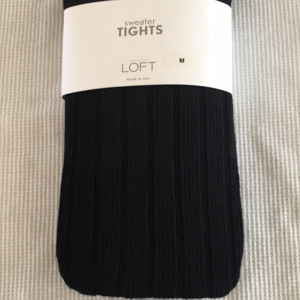 LOFT TIGHTS Sweater Ribbed Black    Size M - Picture 4 of 7